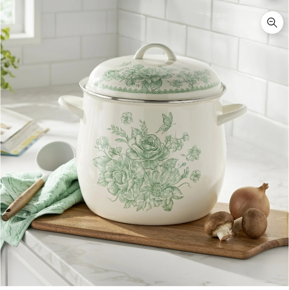 The Pioneer Woman Agatha 12-Quart Enamel on Steel Stock Pot